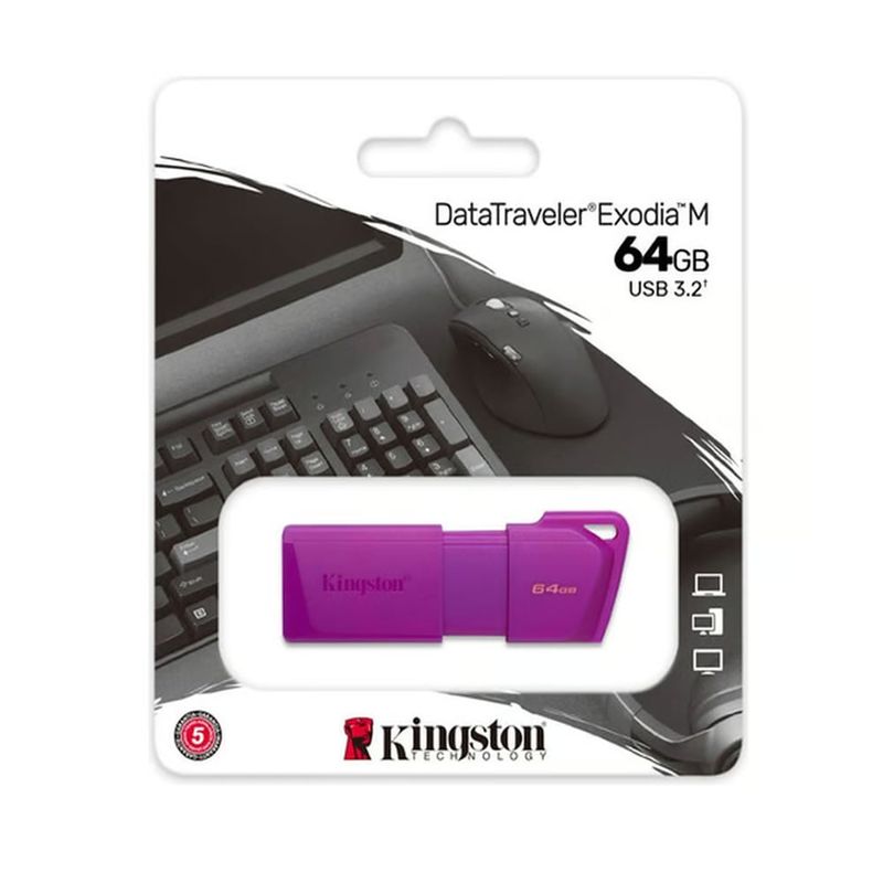KINGSTON - Memoria USB Kingston DataTraveler Exodia M 64GB Purpura