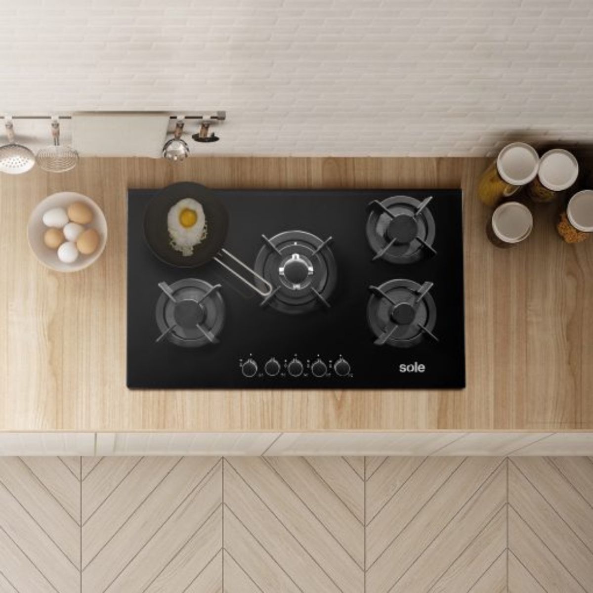 SOLE - Cocina Empotrable Sole 5 Hornillas 90 cm SOLCO069