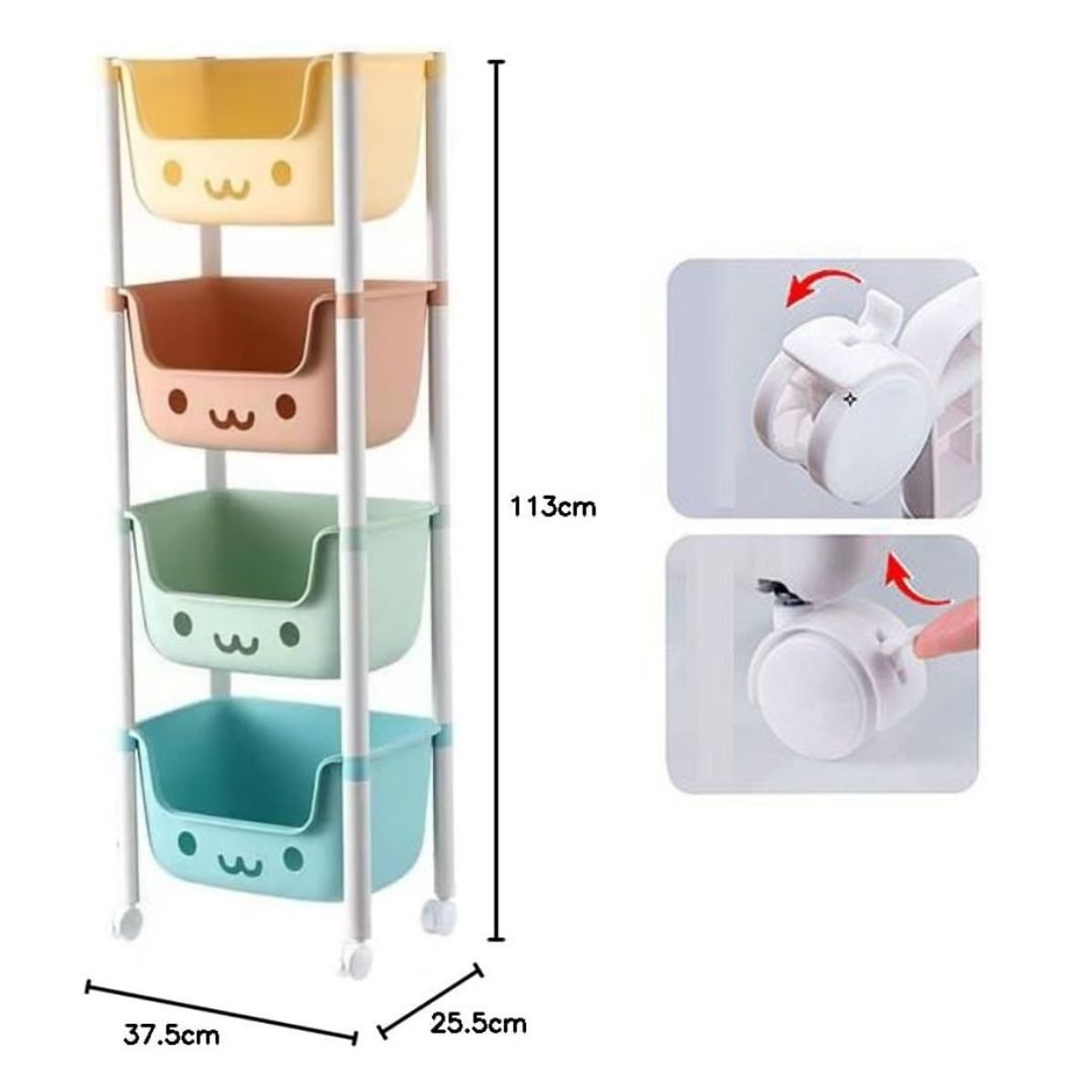 GENERICO - Organizador Estante Multifuncional 4 Niveles Kawaii