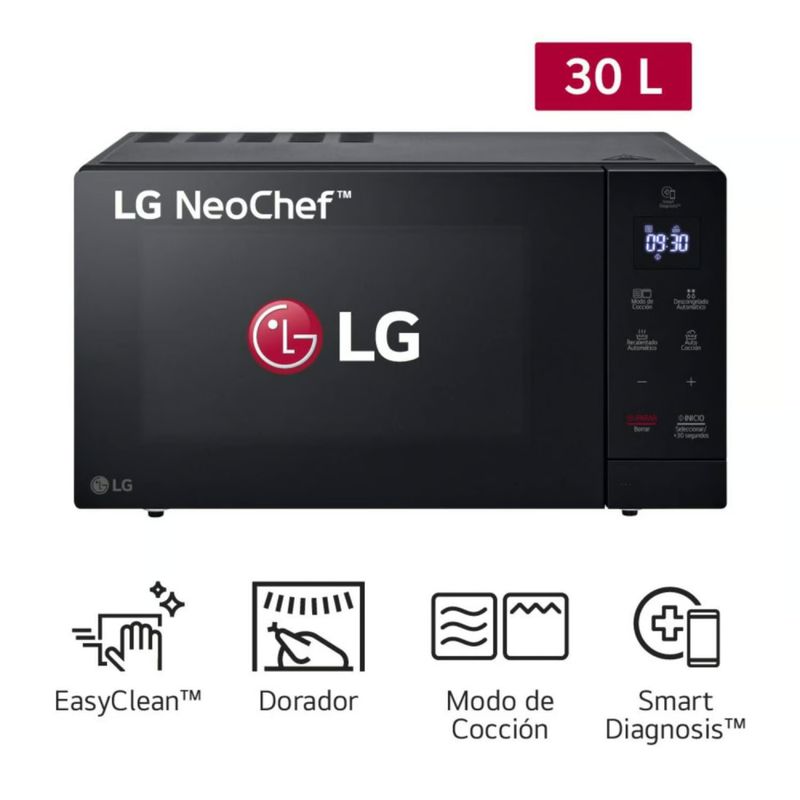 LG - Horno Microondas LG MH7032JAS EasyClean con Dorador 30L Negro