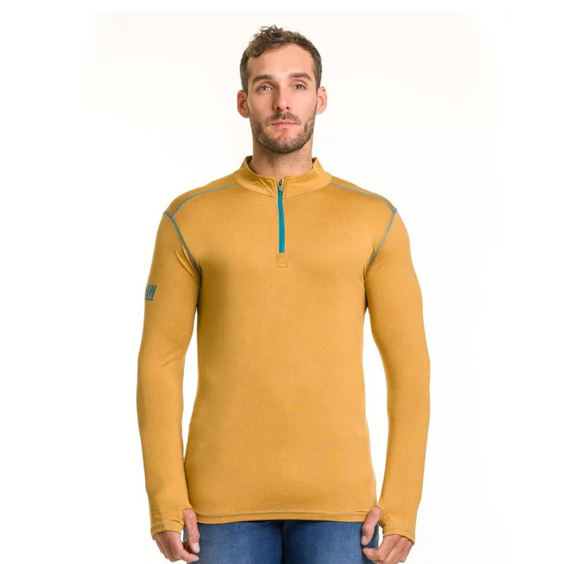 HARDWORK - POLERA DRY FIT HW SPX MANGA LARGA HOMBRE MUSTARD