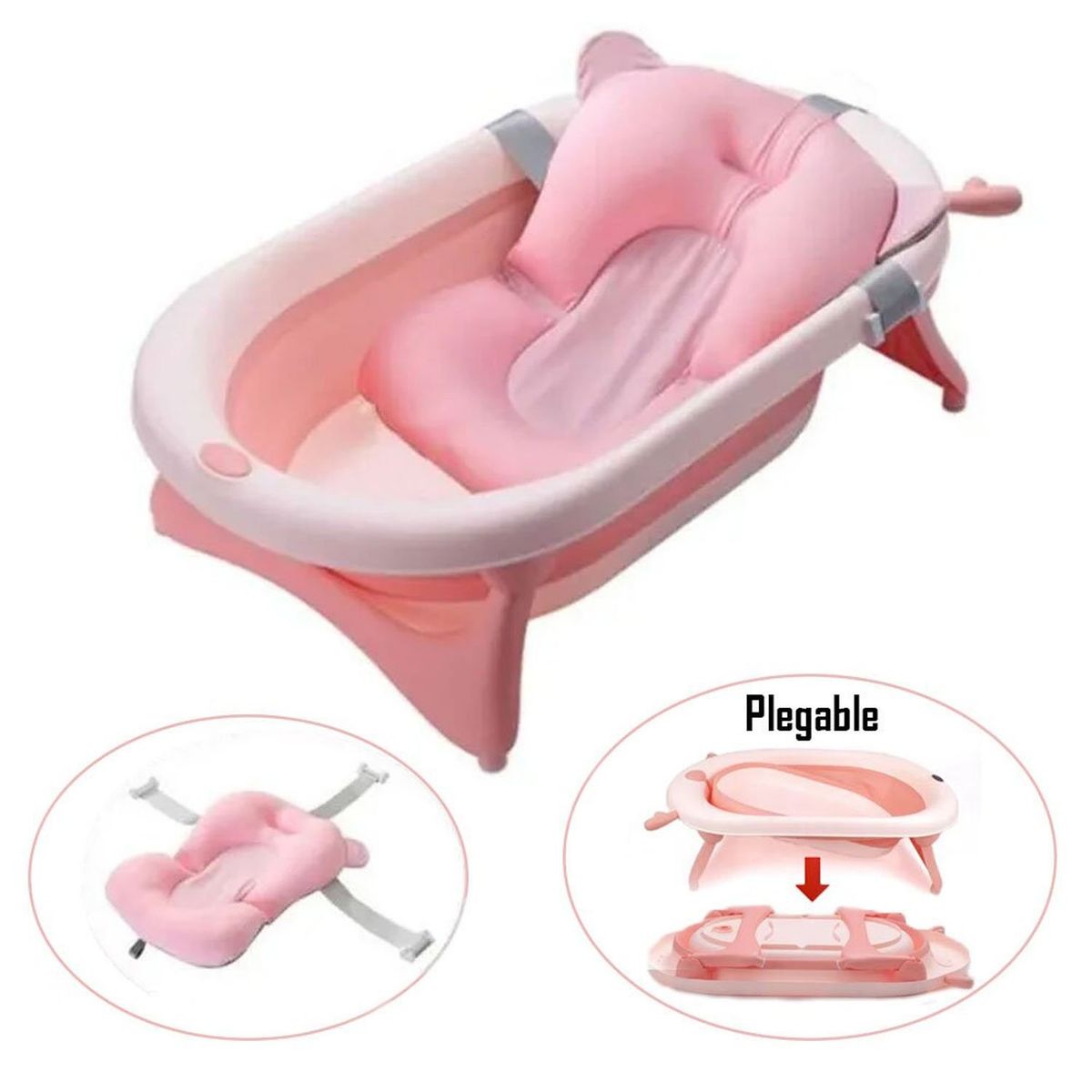 EBABY - Cuna Corral Noa Aluminio  Tina Bañera Plegable