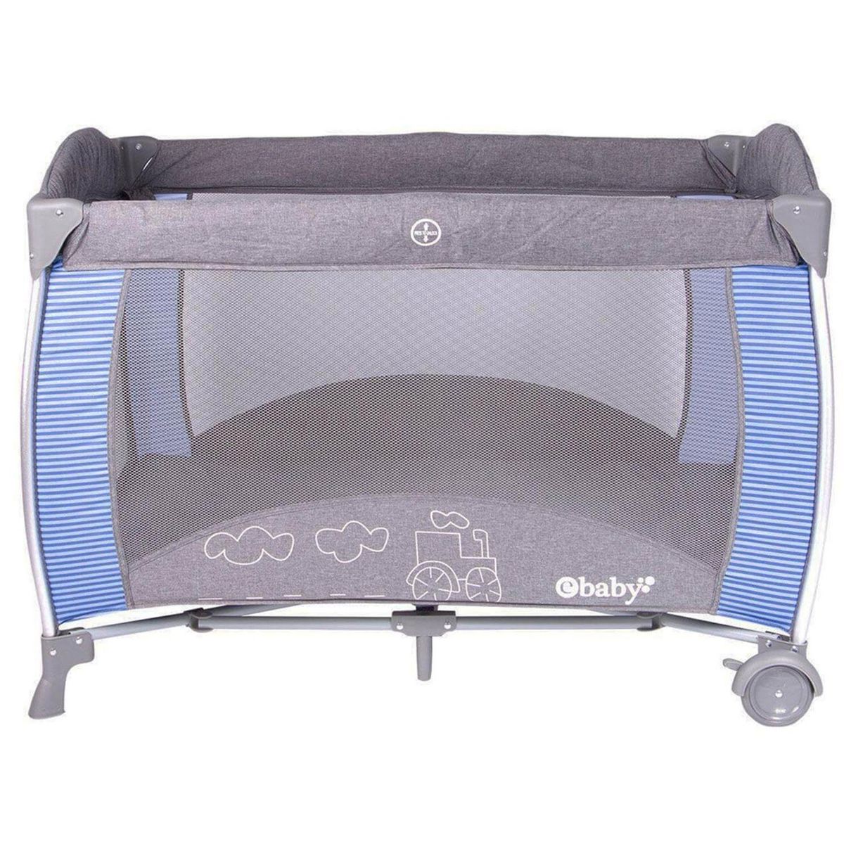 EBABY - Cuna Corral Aluminio Noa 780 Celeste+ Colchón Plomo