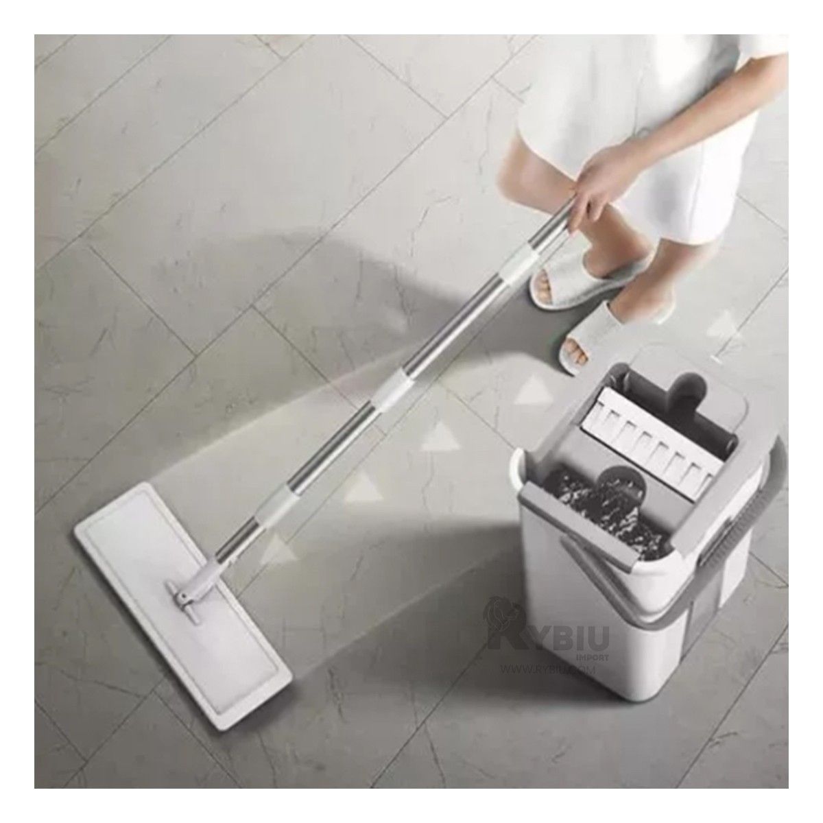 GENERICO - Fregona Ultra Absorvente y Cubeta en Gris Y+Regalo Stickers