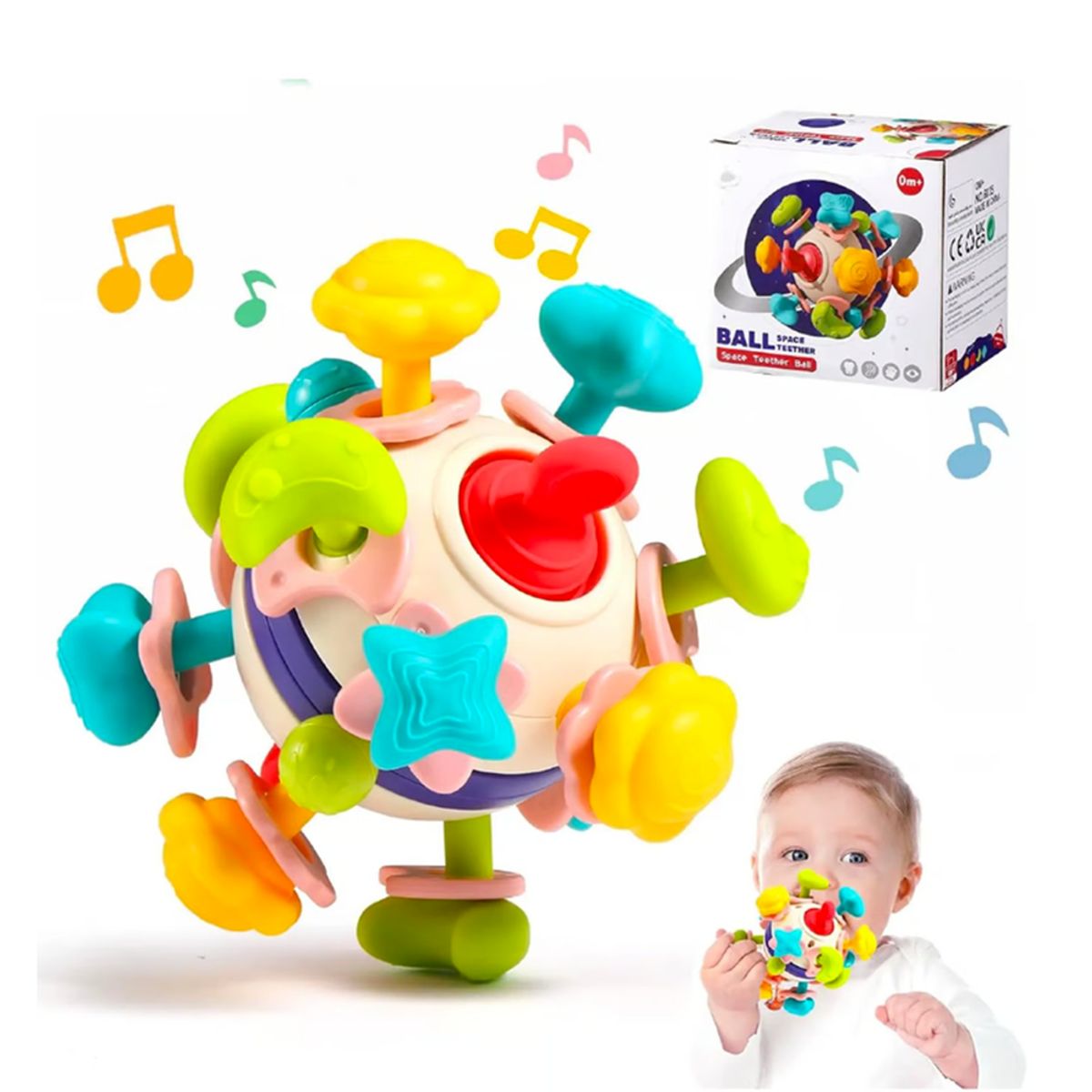 GENERICO - Sonajero Mordedor de Silicona Esfera de Actividades