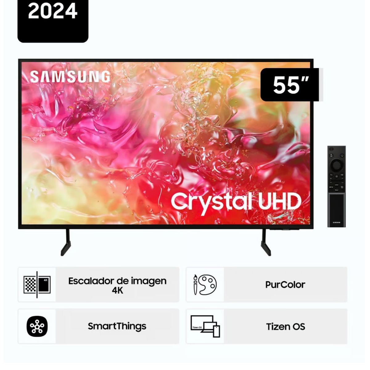 SAMSUNG - Televisor Samsung LED 55 Crystal UHD 4K Tizen OS Smart TV 55DU7000