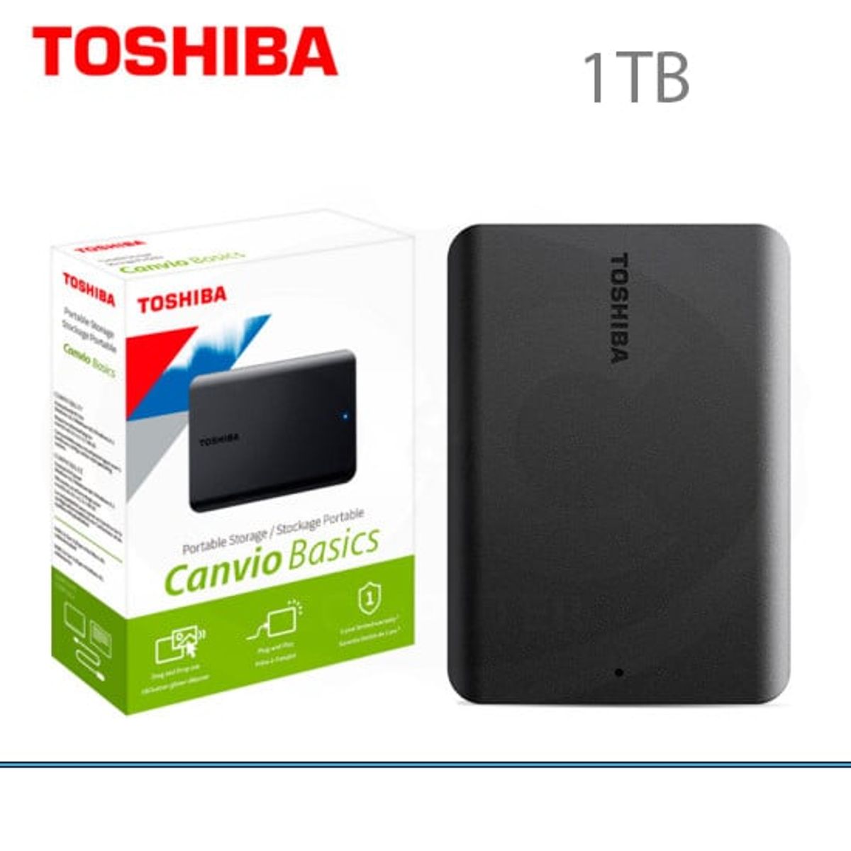 TOSHIBA - DISCO EXTERNO 1 TB TOSHIBA CANVIO BASICS USB 3.0