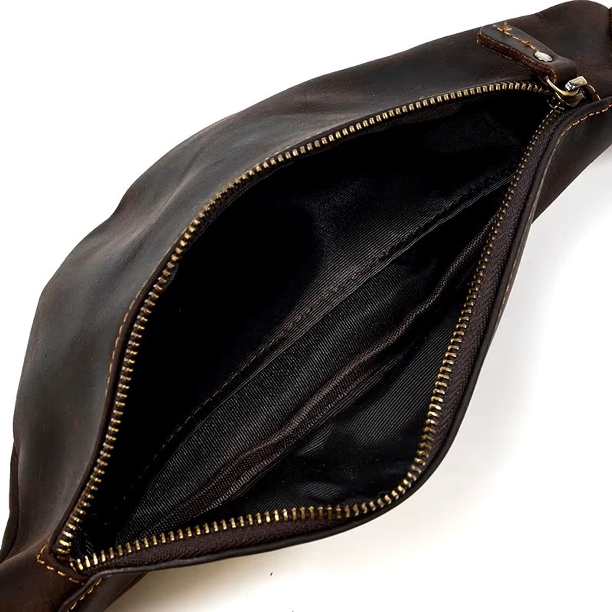 BULLCAPTAIN - BullCaptain - Riñonera de Cuero YB-025-BK Negro