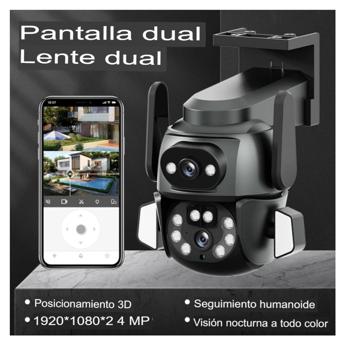 GENERICO - CÁMARAS SEGURIDAD IP WIFI VISION NOCTURNA CON MICROFONO LANTUN Q82 PRO 1080P