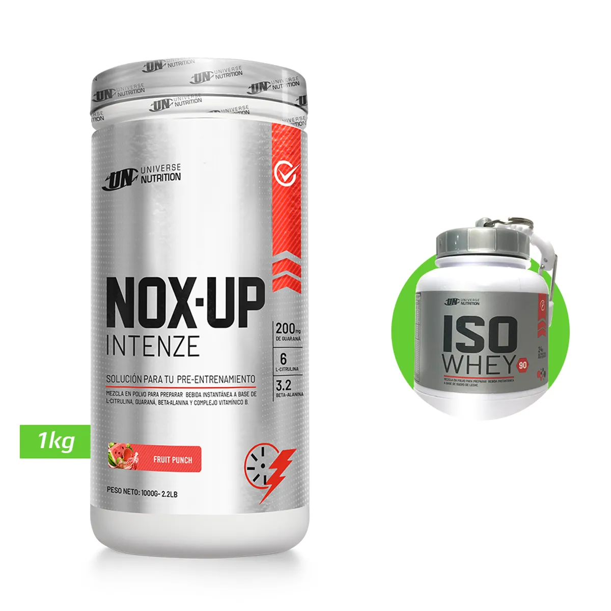 UNIVERSE NUTRITION - Nox up intenze 1 kg pre entreno un fruit punch + regalos