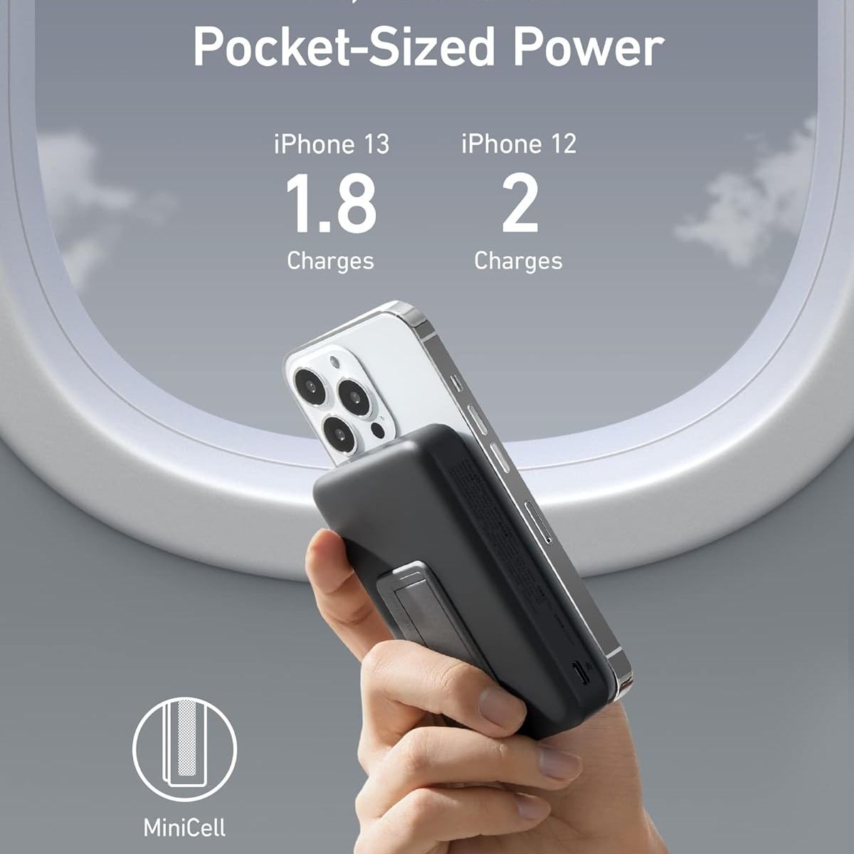 ANKER - Anker MagGo 633 Power Bank de 10,000 mAh con MagSafe, Soporte Plegable