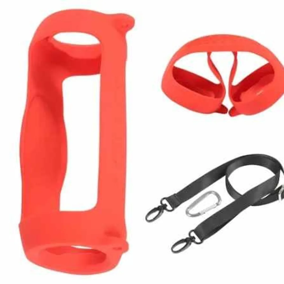 GENERICO - PROTECTOR FUNDA CASE DE SILICONA ROJO PARA JBL CHARGE 5