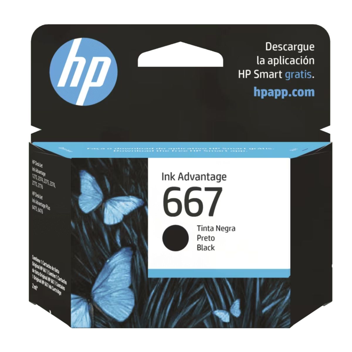 HP - Cartucho de tinta HP Original 667 Negro