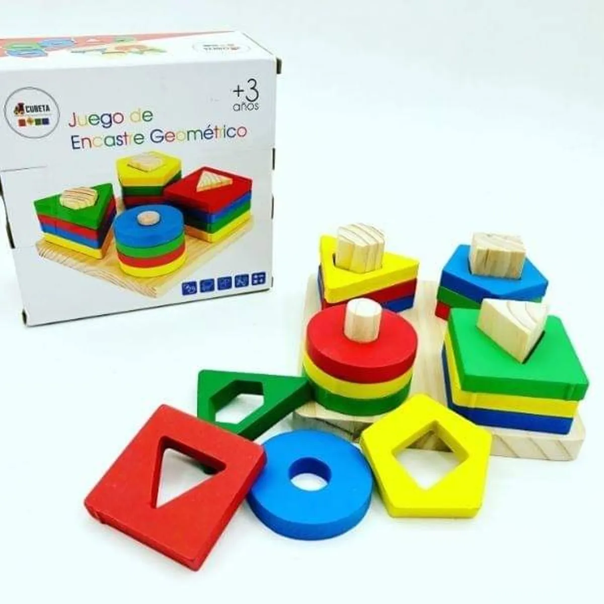 GENERICO - Didáctico de Apilamiento Geométrico 4 Torres de Madera