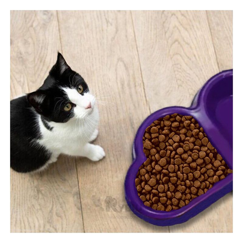 GENERICO - Plato para Mascotas de Plastico Color Morado Y+Stickers