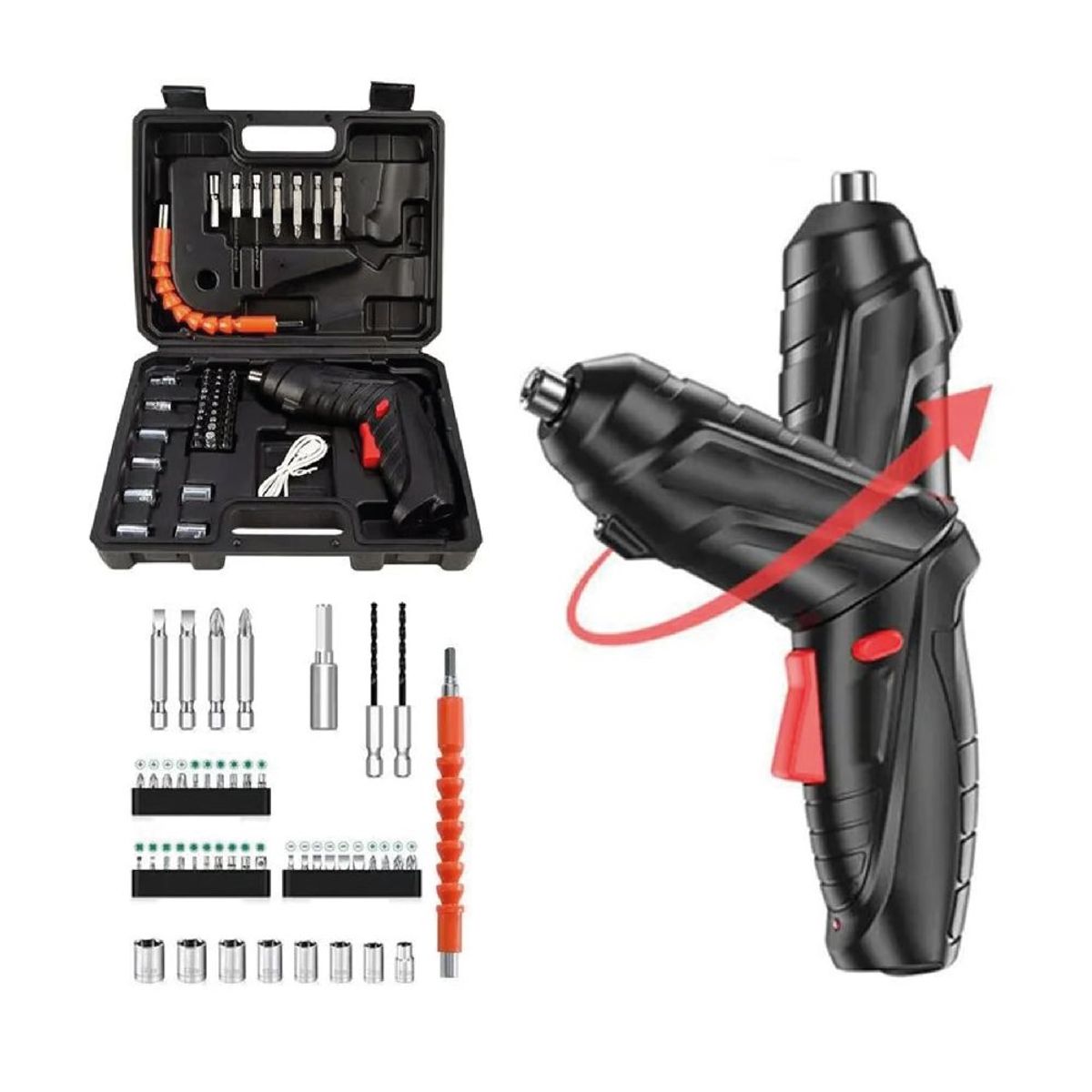 GENERICO - Taladro Destornillador Atornillador 47 en 1 Inalámbrica Batería