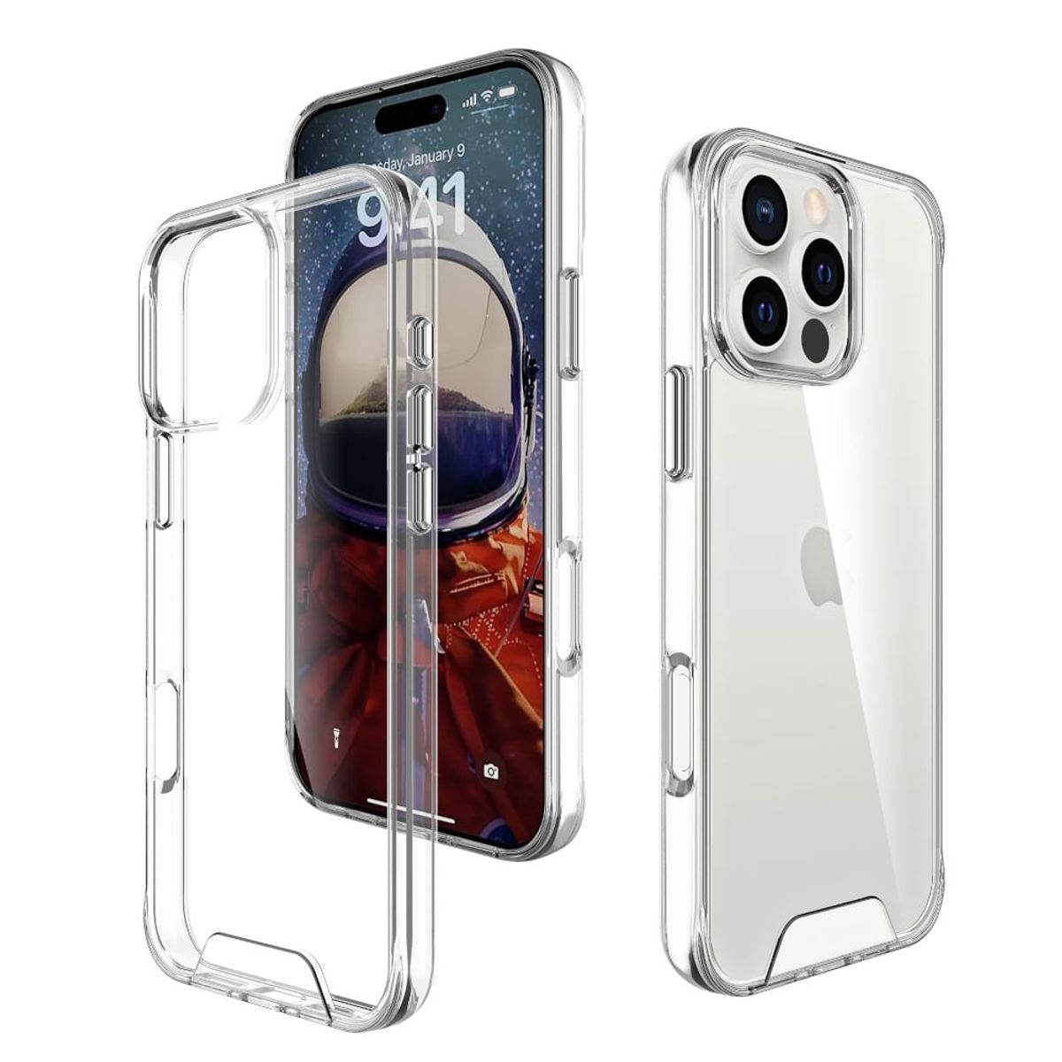 SPACE - Case Transparente Compatible con iPhone 16 Pro Max Space