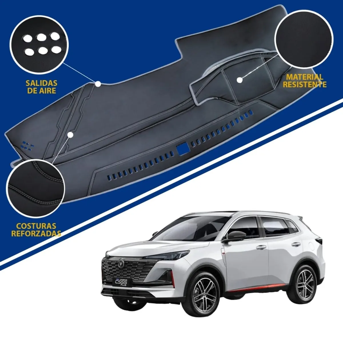 TECGO - PROTECTOR DE TABLERO TIPO CHANGAN CS55 PLUS 2024 TACTO CUERO