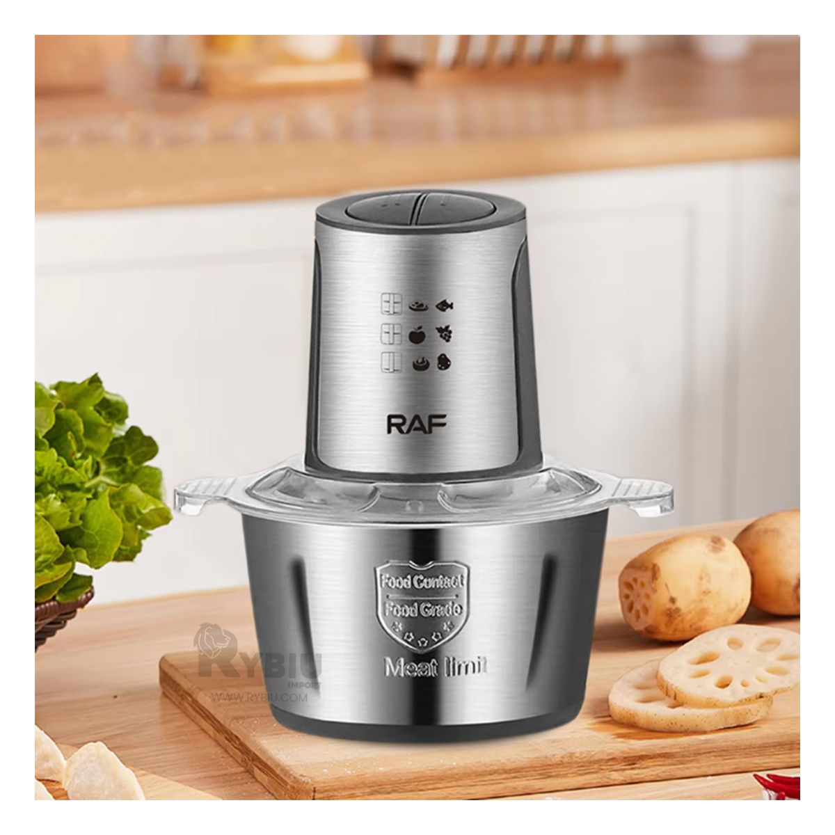 GENERICO - Picador Electrico con Dos Velocidades de 3 Litros