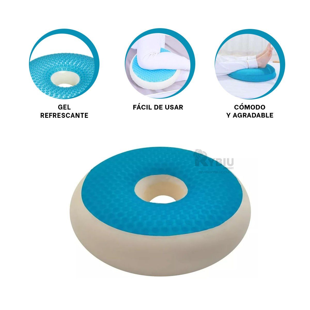 GENERICO - Almohadilla Estetico con Funda Negra Y+Regalo Stickers