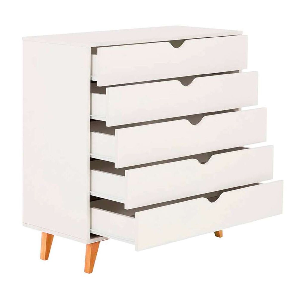 TU MESITA - Cómoda Clásica 5 cajones Dallas color Blanco TU MESITA