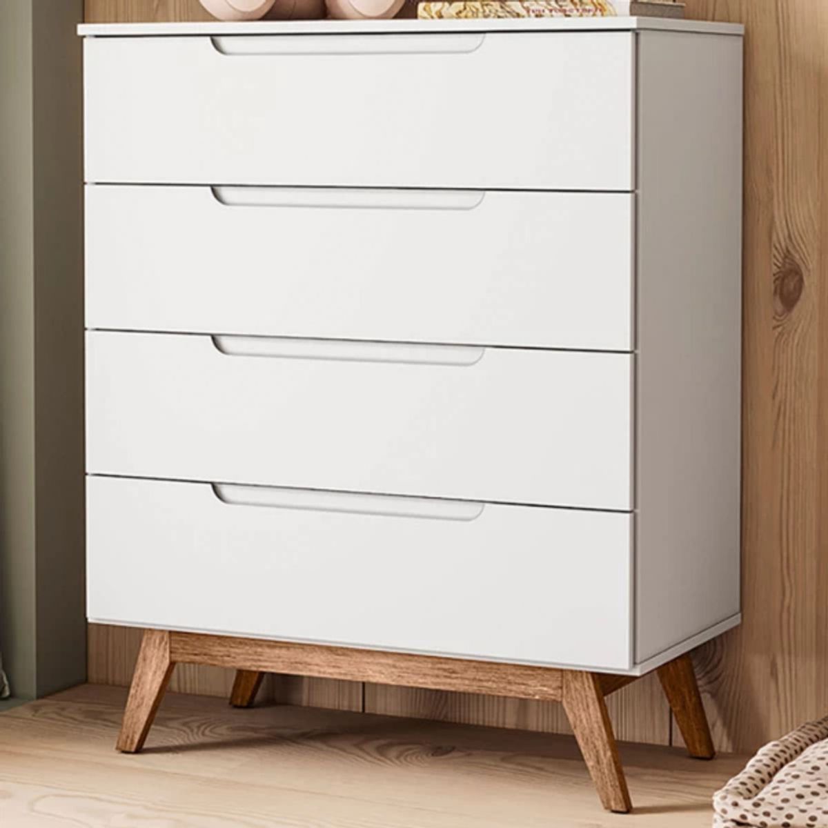 TU MESITA - Cómoda Clásica Alpha 4 cajones color Blanco TU MESITA