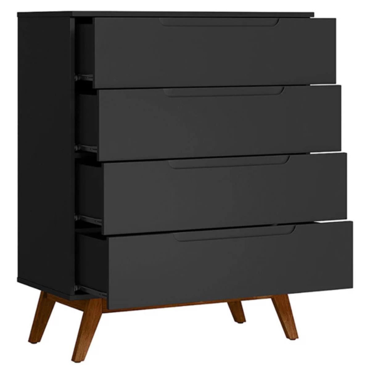 TU MESITA - Cómoda Clásica Alpha 4 cajones color Negro TU MESITA