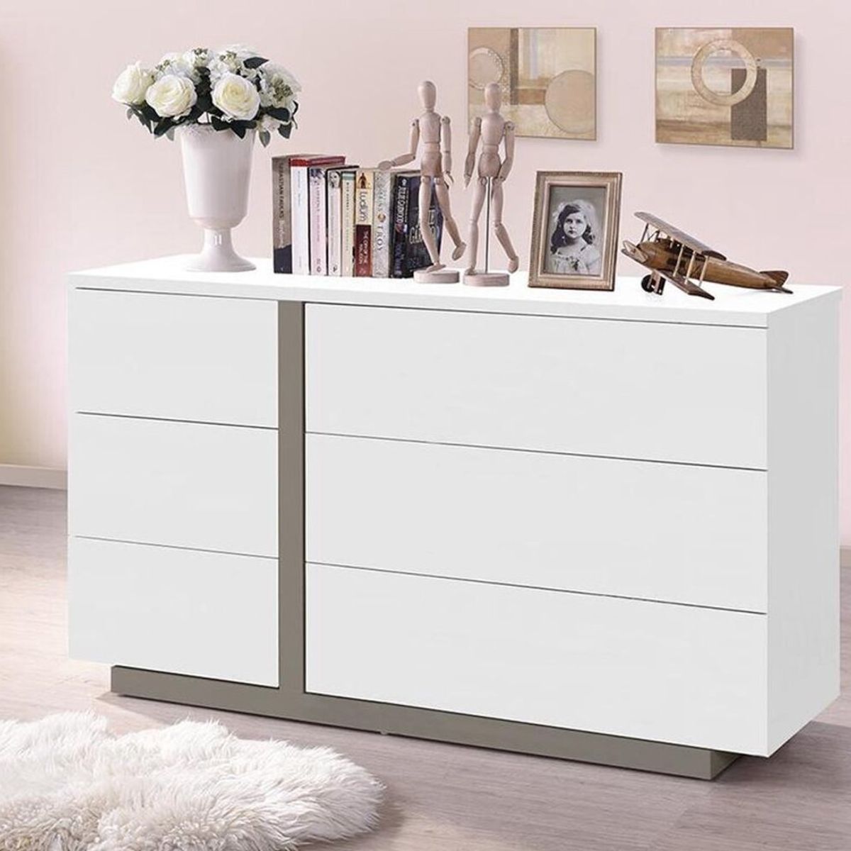 TU MESITA - Cómoda Clásica Napoli 6 cajones color Blanco TU MESITA