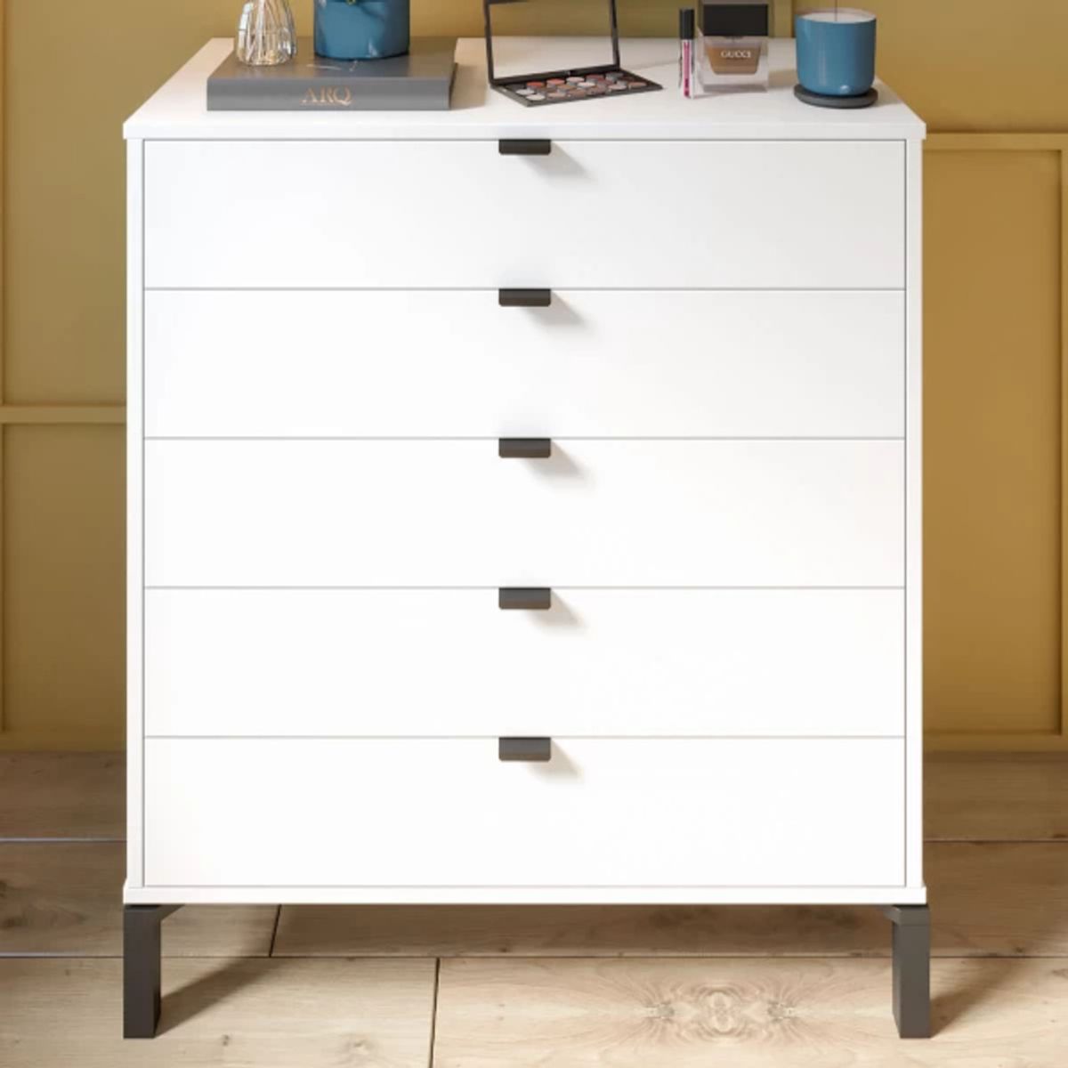 TU MESITA - Cómoda Clásica Queen 5 cajones color Blanco TU MESITA