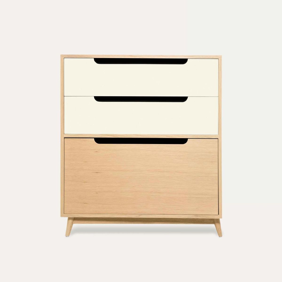 TU MESITA - Cómoda Compacta Moka 3 cajones color DunaBlanco TU MESITA