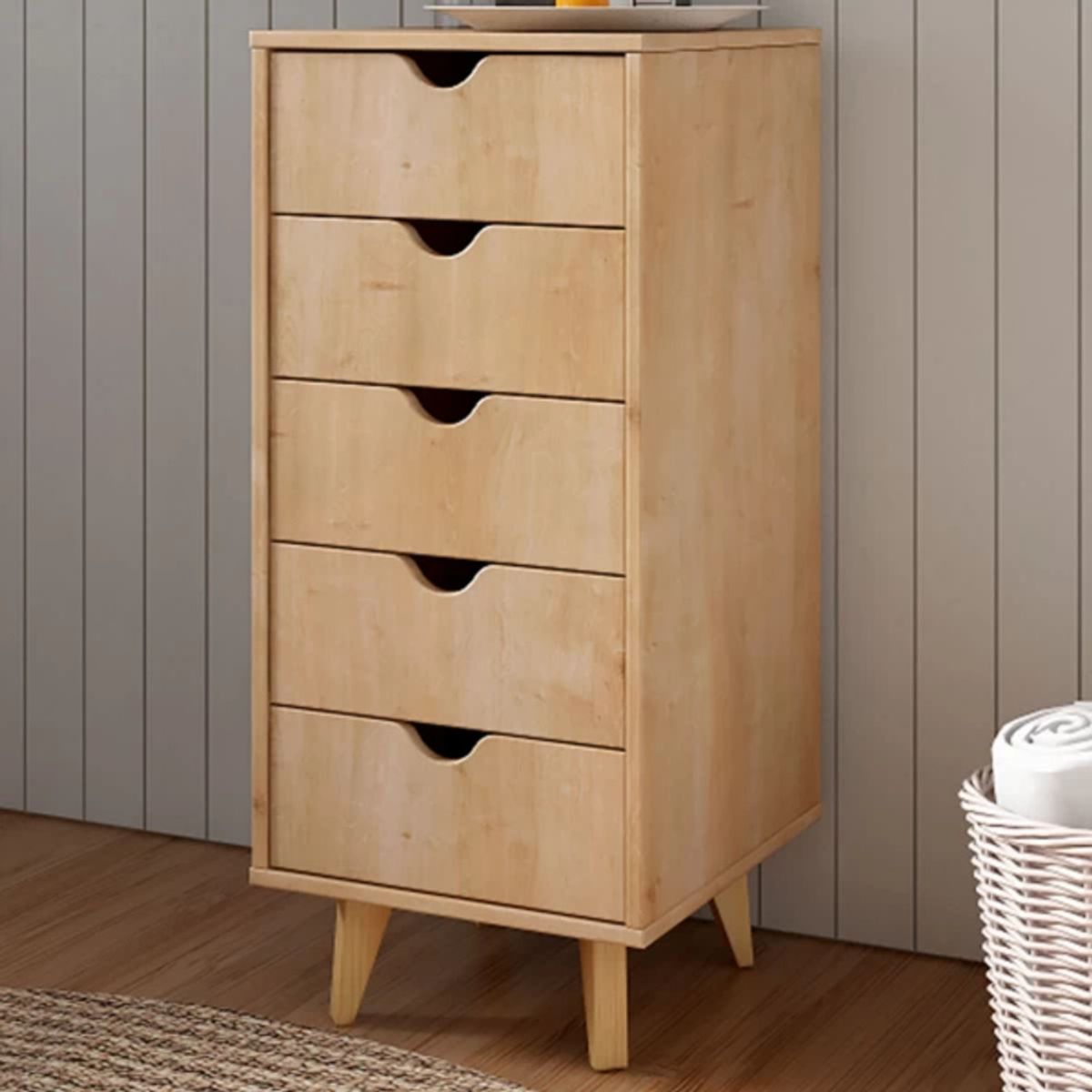 TU MESITA - Cómoda en Vertical Ipanema 5 cajones color Duna TU MESITA