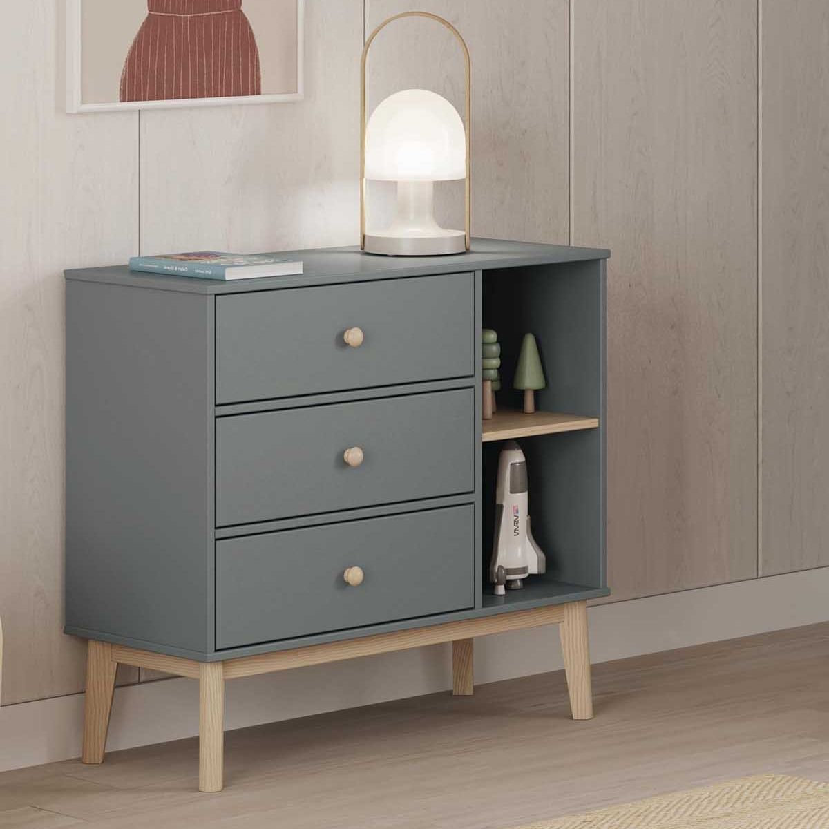 TU MESITA - Cómoda Infantil Kasidy 2 color Gris Oscuro TU MESITA