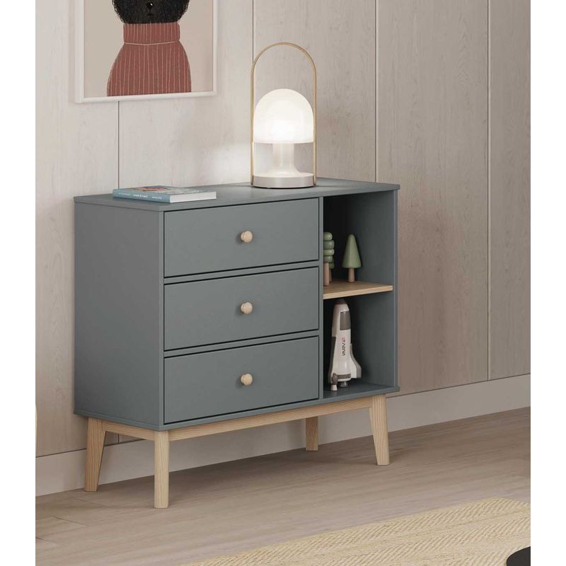 TU MESITA - Cómoda Infantil Kasidy 2 color Gris Oscuro TU MESITA