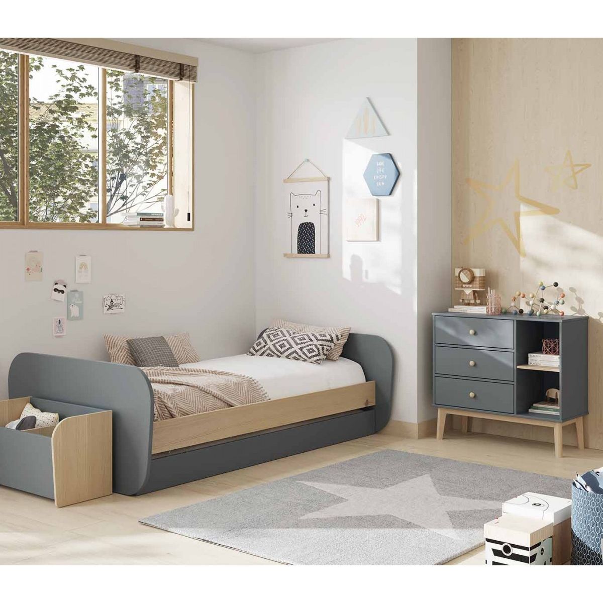 TU MESITA - Cómoda Infantil Kasidy 2 color Gris Oscuro TU MESITA