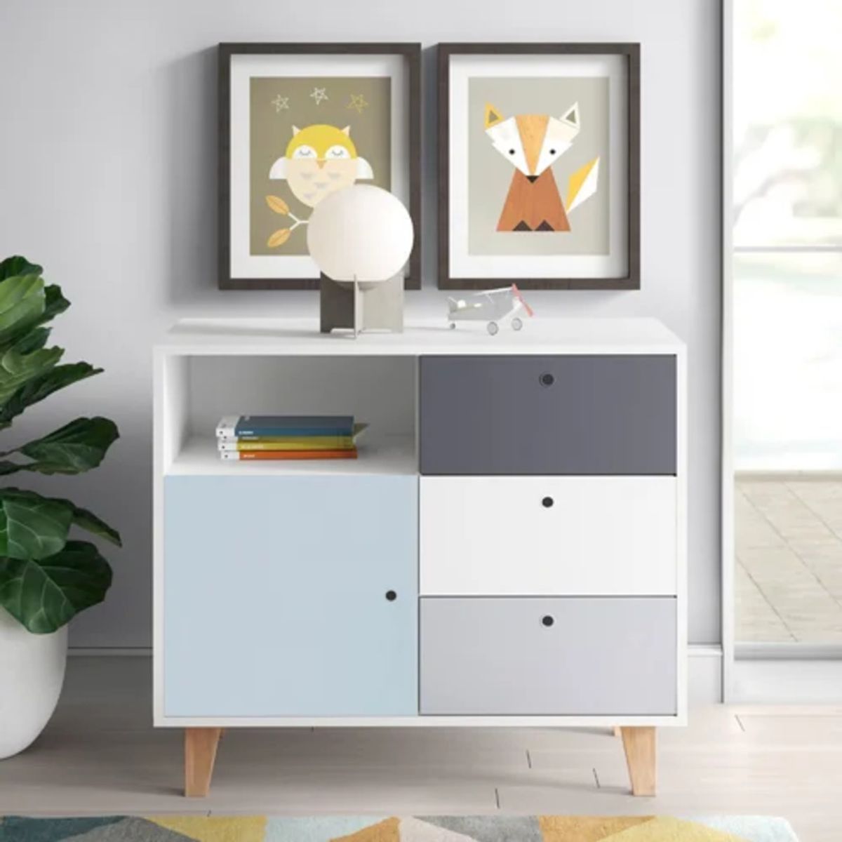 TU MESITA - Cómoda Infantil Vintage Nokeri Celeste