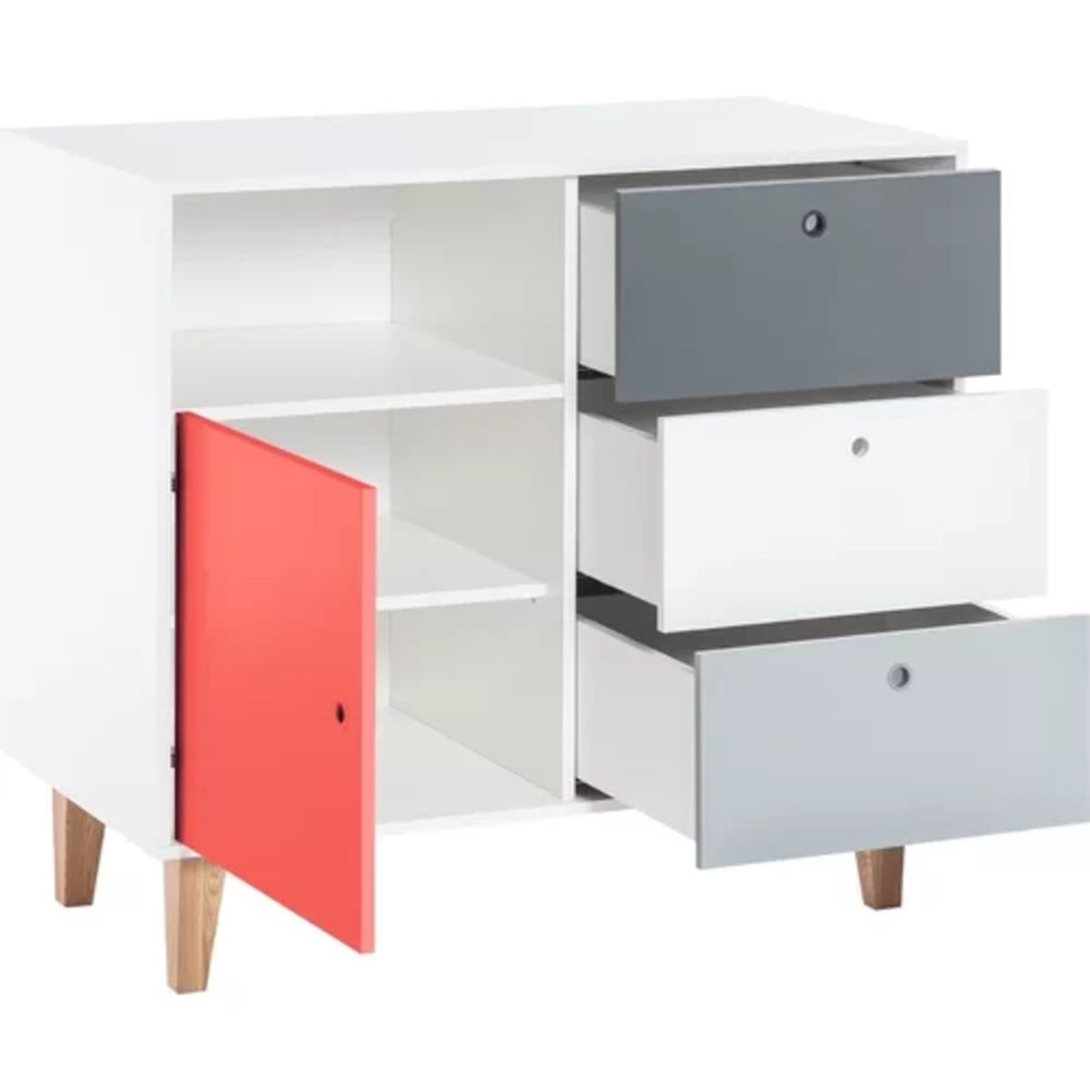 TU MESITA - Cómoda Infantil Vintage Nokeri Rojo