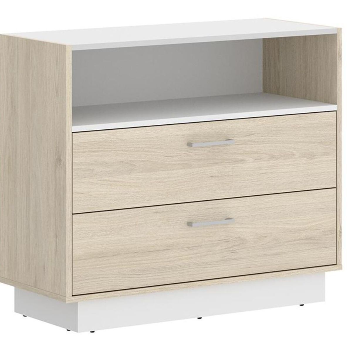 TU MESITA - Cómoda Juvenil Leandra color NaturalBlanco 2 cajones TU MESITA