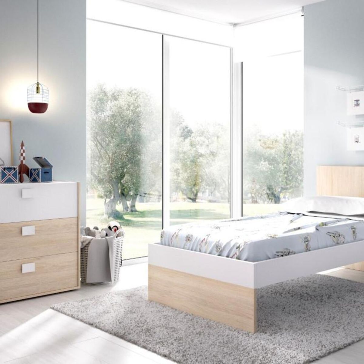 TU MESITA - Cómoda Juvenil Sonia color NaturalBlanco 3 cajones TU MESITA