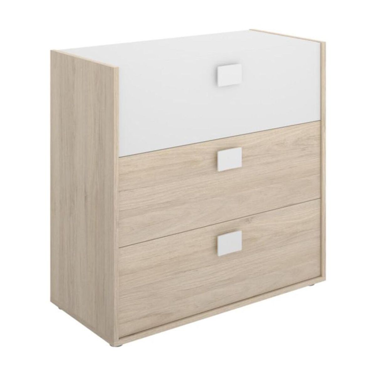 TU MESITA - Cómoda Juvenil Sonia color NaturalBlanco 3 cajones TU MESITA