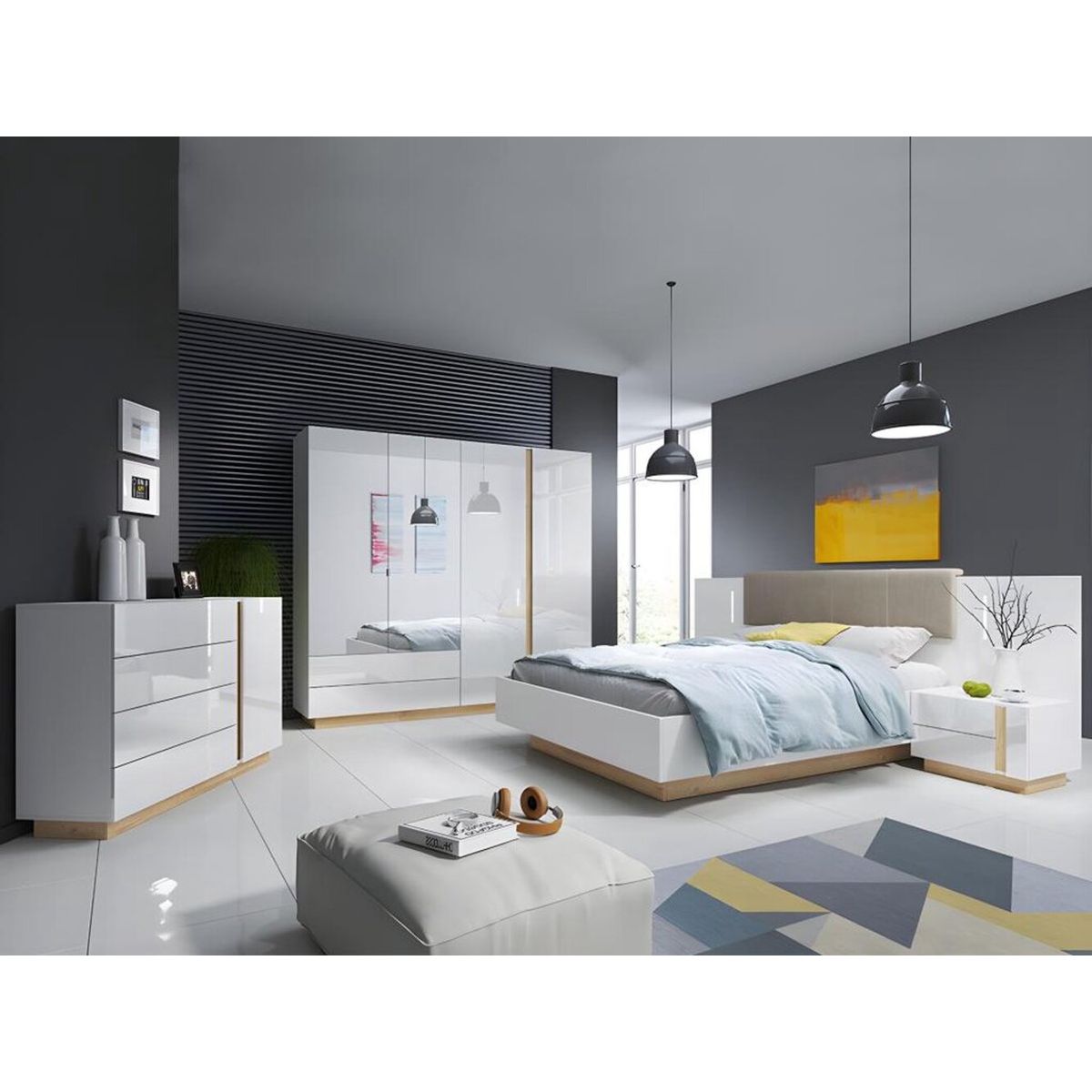 TU MESITA - Cómoda Minimalista Musari color BlancoDuna 4 cajones TU MESITA