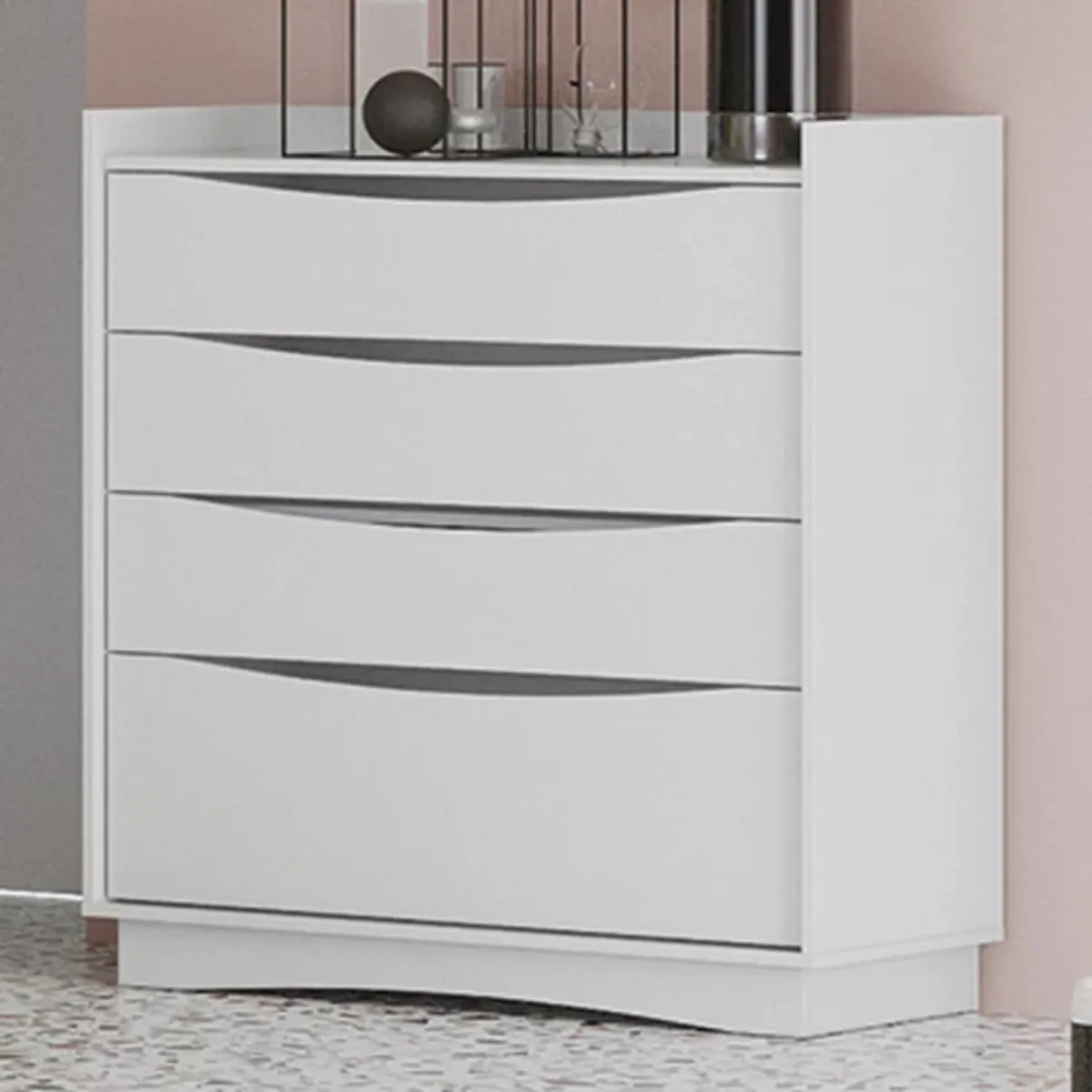 TU MESITA - Cómoda Moderna Gaspar 4 cajones color Blanco TU MESITA