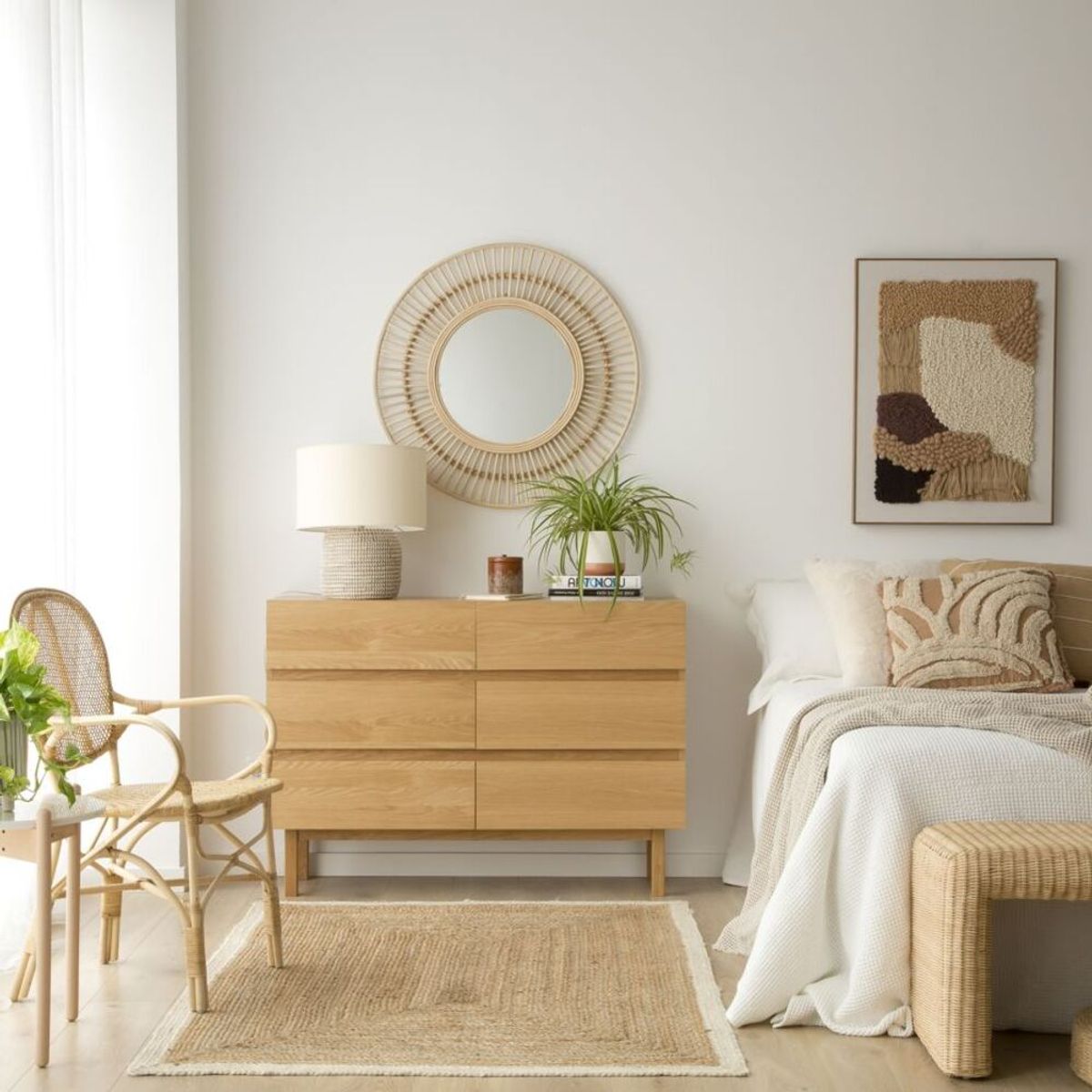 TU MESITA - Cómoda Moderna Akira color Marrón 6 cajones TU MESITA