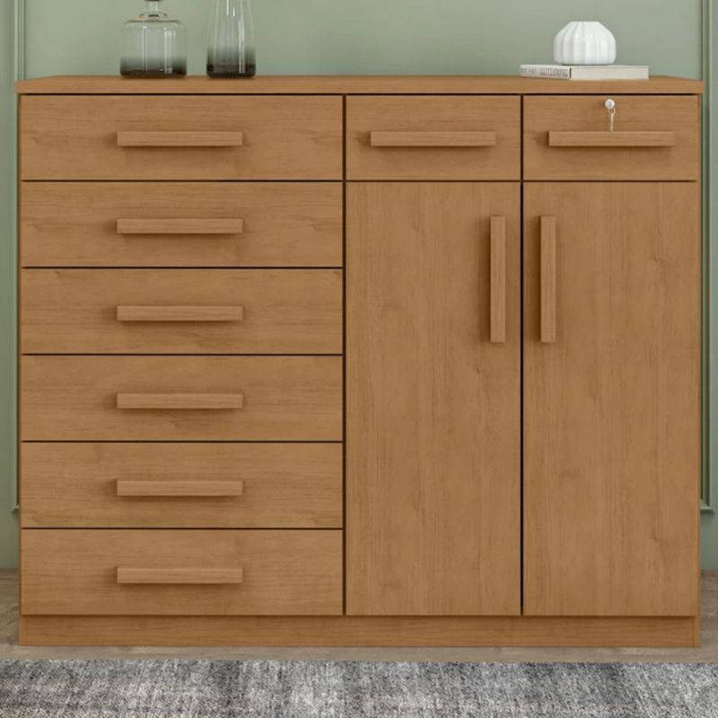 TU MESITA - Cómoda Moderna Toronto 8 cajones 2 puertas TU MESITA color Marrón