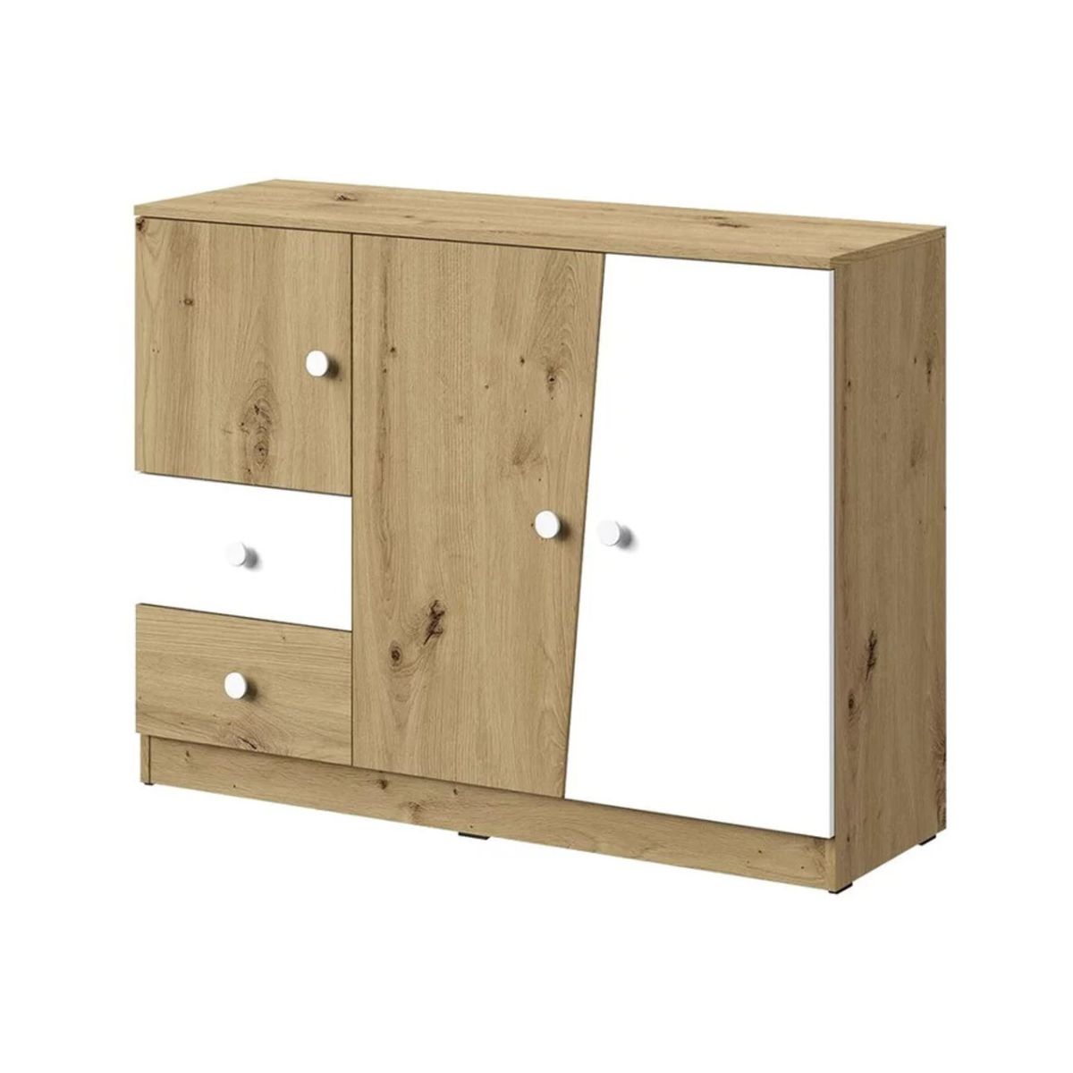 TU MESITA - Cómoda Moderna Zepita 2 cajones 3 puertas TU MESITA