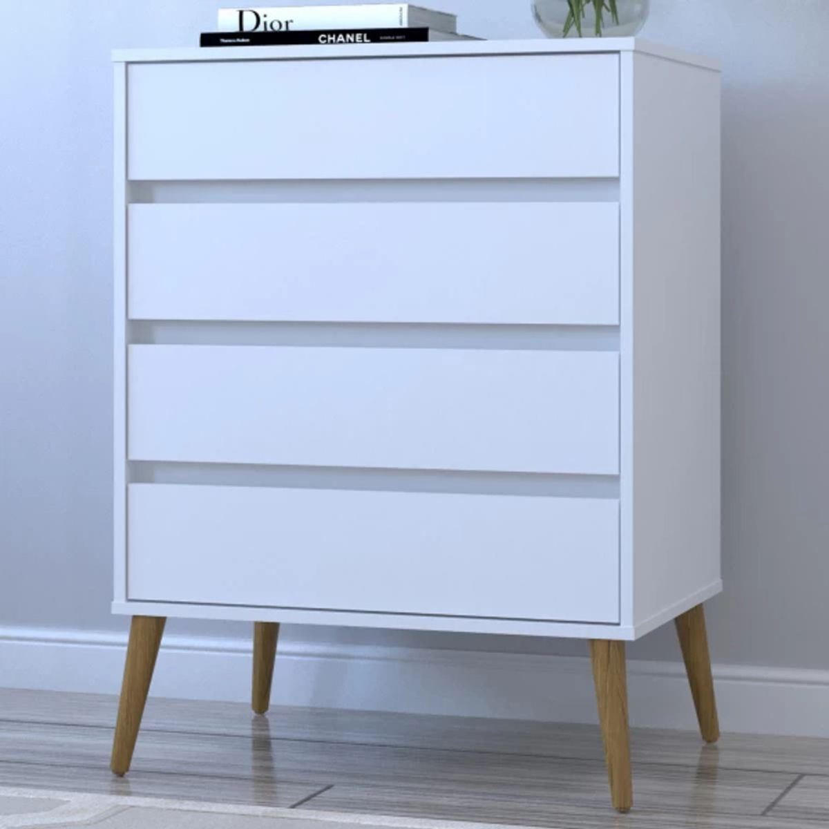 TU MESITA - Cómoda Multiusos Fiorentina color Blanco 4 cajones TU MESITA