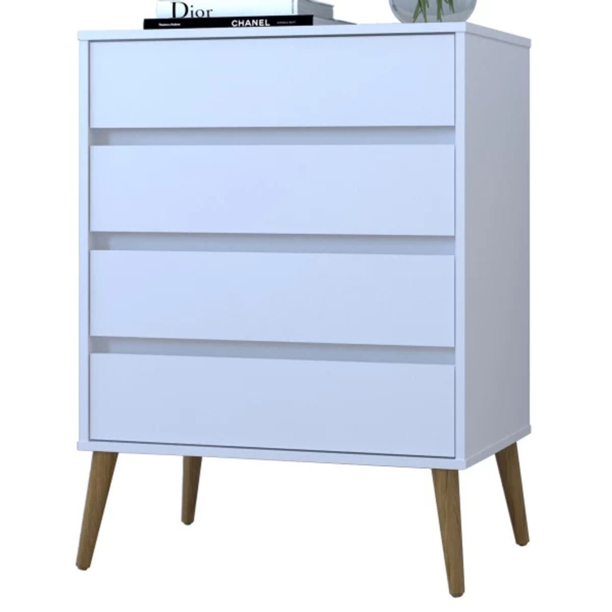 TU MESITA - Cómoda Multiusos Fiorentina color Blanco 4 cajones TU MESITA