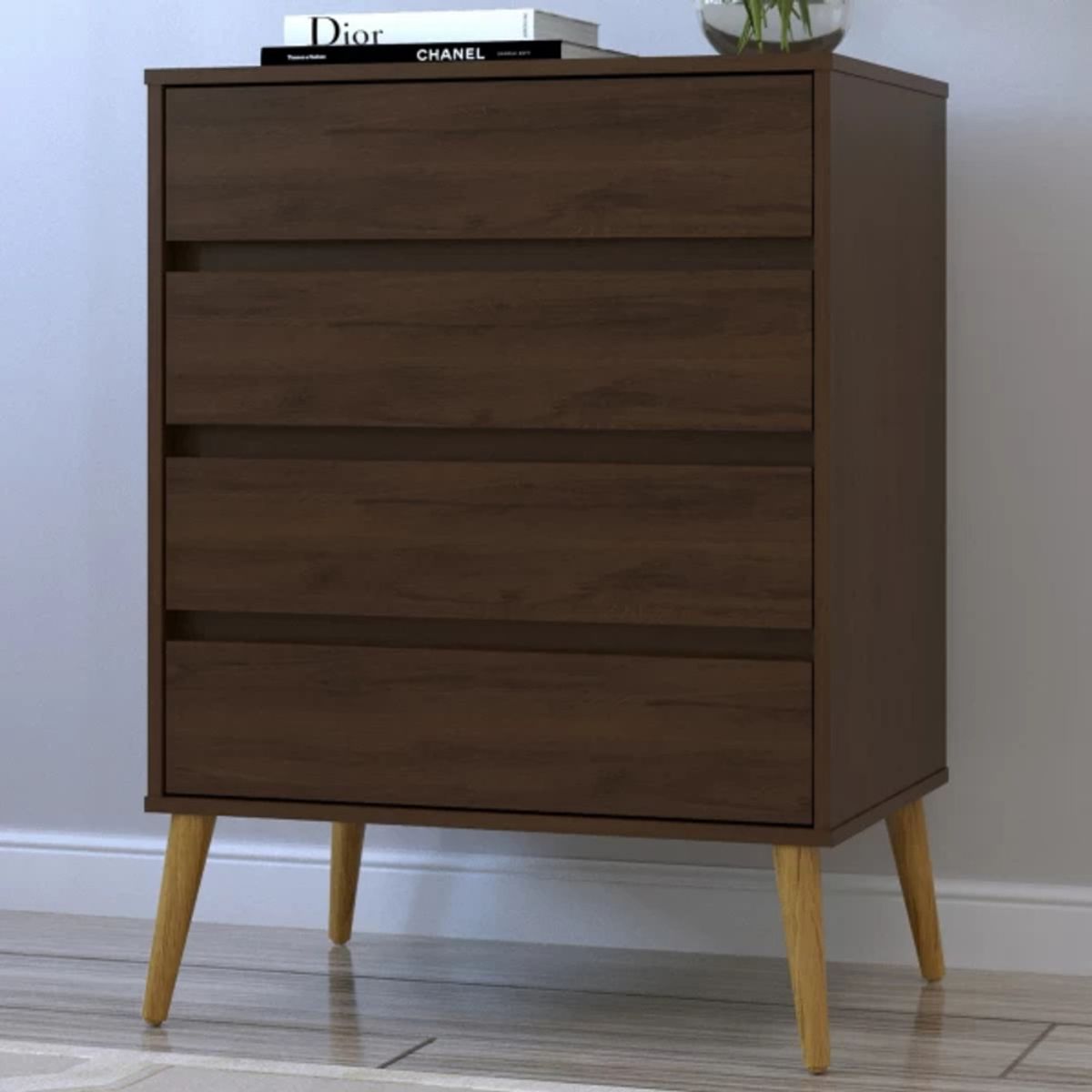 TU MESITA - Cómoda Multiusos Fiorentina color Marrón 4 cajones TU MESITA