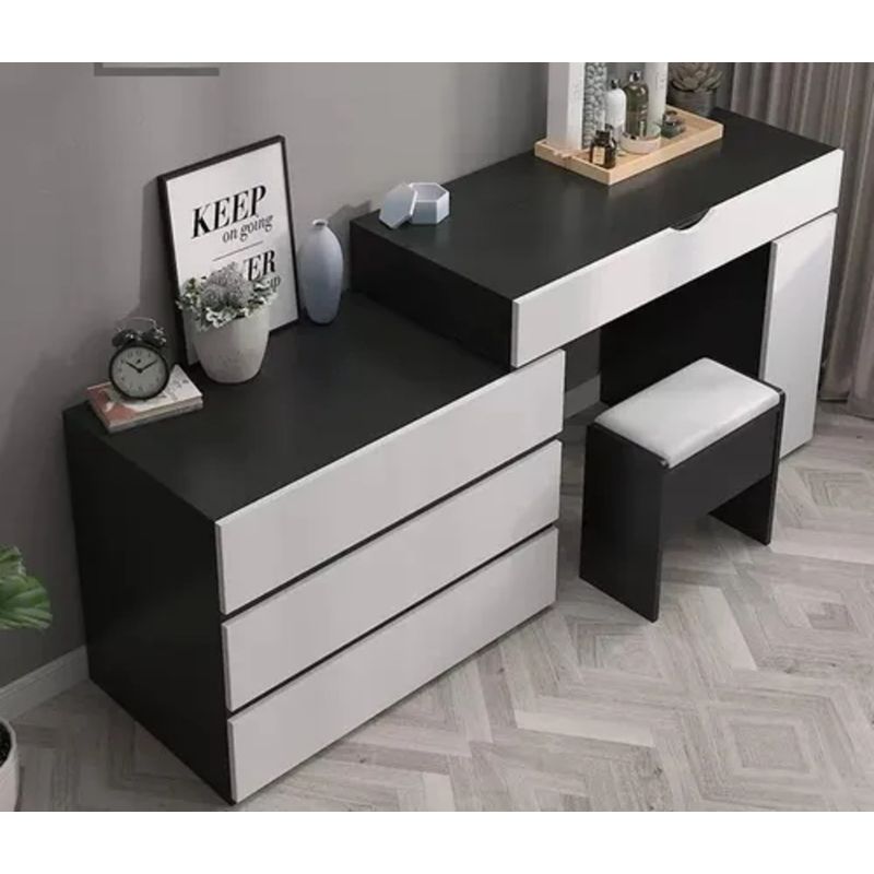 TU MESITA - Tocador Contemporáneo Prapé 135 cm Color NegroBlanco TU MESITA