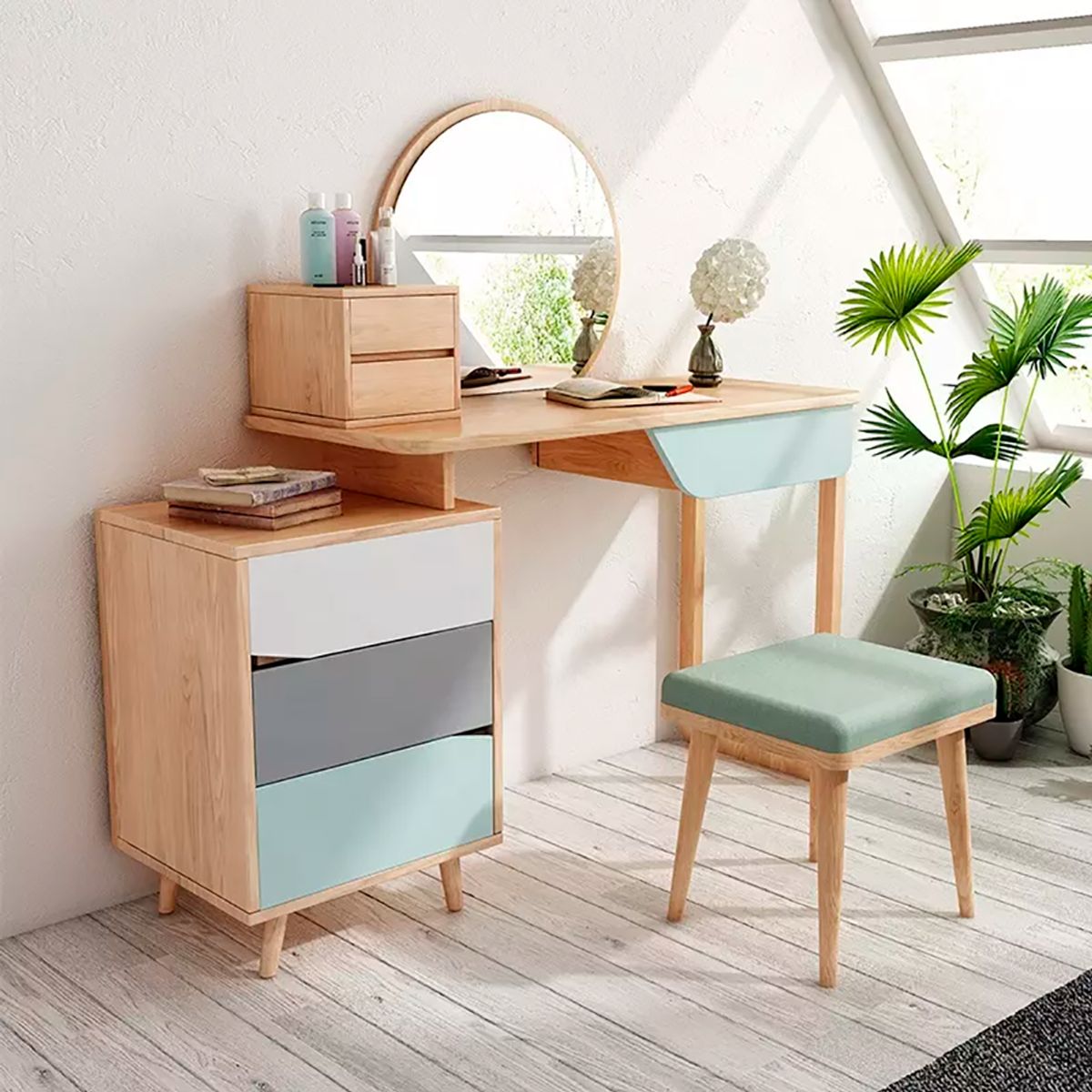 TU MESITA - Tocador Nórdico Meghan Turquesa TU MESITA