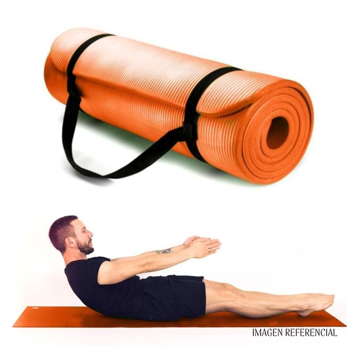 GENERICO - Mat de Yoga de 15 mm con Elástico Portátil